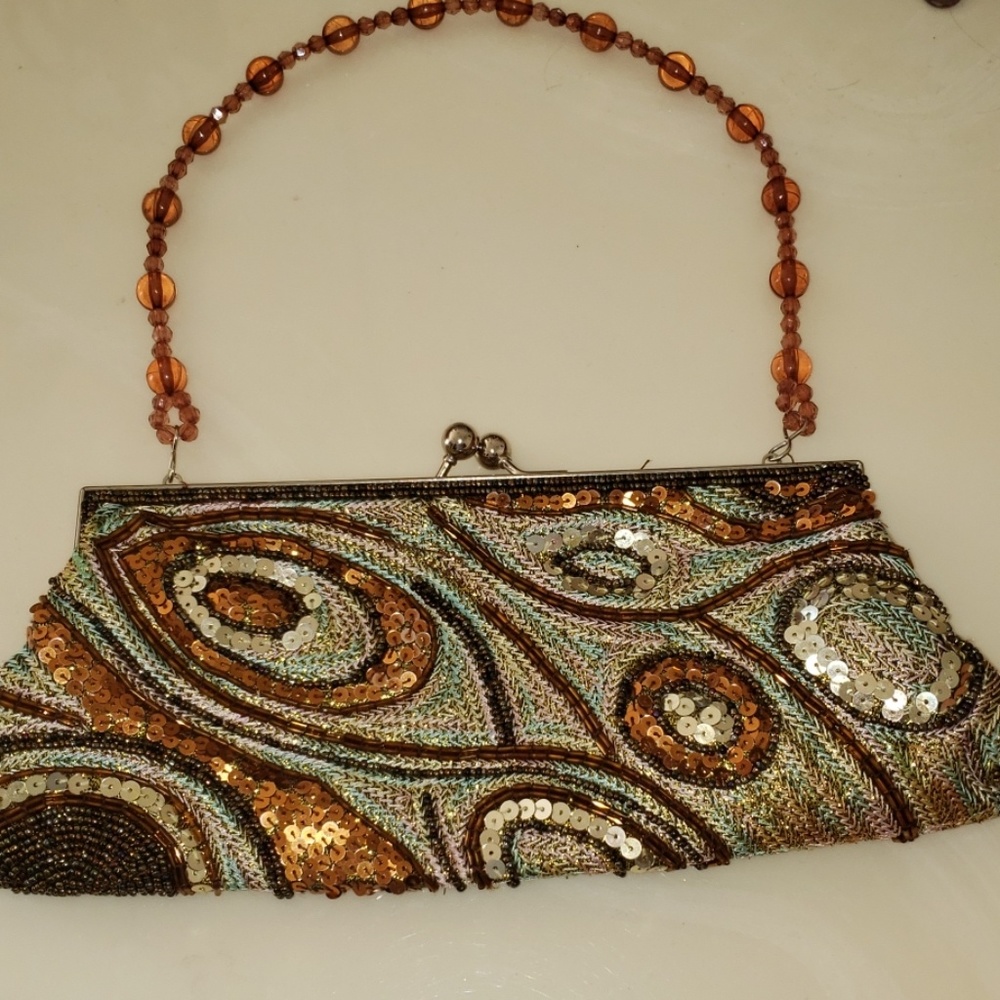 Sequined hand bag